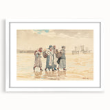 Four Fishwives on the Beach Realism Art Print - Winslow Homer Coastal Scene