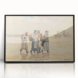 Four Fishwives on the Beach Realism Art Print - Winslow Homer Coastal Scene