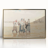 Four Fishwives on the Beach Realism Art Print - Winslow Homer Coastal Scene