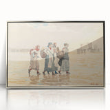 Four Fishwives on the Beach Realism Art Print - Winslow Homer Coastal Scene