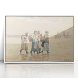 Four Fishwives on the Beach Realism Art Print - Winslow Homer Coastal Scene