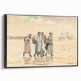 Four Fishwives on the Beach Realism Art Print - Winslow Homer Coastal Scene