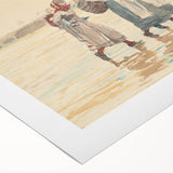 Four Fishwives on the Beach Realism Art Print - Winslow Homer Coastal Scene