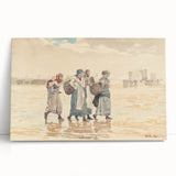 Four Fishwives on the Beach Realism Art Print - Winslow Homer Coastal Scene