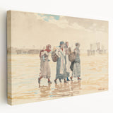 Four Fishwives on the Beach Realism Art Print - Winslow Homer Coastal Scene