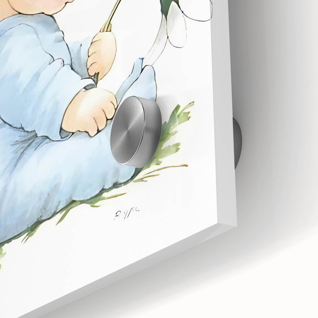 Baby with Flowers Nursery Wall Art – Kids Room & Baby Room Decor
