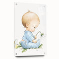 Baby with Flowers Nursery Wall Art – Kids Room & Baby Room Decor