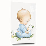 Baby with Flowers Nursery Wall Art – Kids Room & Baby Room Decor