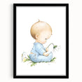Baby with Flowers Nursery Wall Art – Kids Room & Baby Room Decor