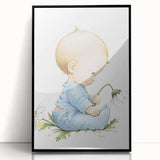 Baby with Flowers Nursery Wall Art – Kids Room & Baby Room Decor