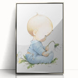 Baby with Flowers Nursery Wall Art – Kids Room & Baby Room Decor