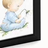 Baby with Flowers Nursery Wall Art – Kids Room & Baby Room Decor