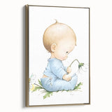 Baby with Flowers Nursery Wall Art – Kids Room & Baby Room Decor