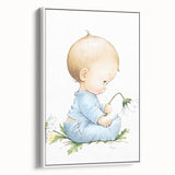 Baby with Flowers Nursery Wall Art – Kids Room & Baby Room Decor