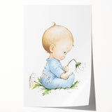 Baby with Flowers Nursery Wall Art – Kids Room & Baby Room Decor