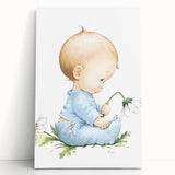 Baby with Flowers Nursery Wall Art – Kids Room & Baby Room Decor
