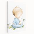 Baby with Flowers Nursery Wall Art – Kids Room & Baby Room Decor