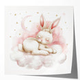Sleeping Bunny - Kids Room Wall Art Canvas and Framed Options