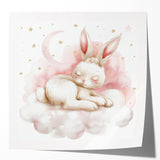 Sleeping Bunny - Kids Room Wall Art Canvas and Framed Options
