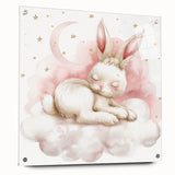 Sleeping Bunny - Kids Room Wall Art Canvas and Framed Options