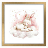 Sleeping Bunny - Kids Room Wall Art Canvas and Framed Options