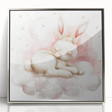Sleeping Bunny - Kids Room Wall Art Canvas and Framed Options