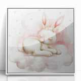Sleeping Bunny - Kids Room Wall Art Canvas and Framed Options