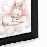 Sleeping Bunny - Kids Room Wall Art Canvas and Framed Options