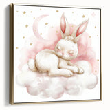 Sleeping Bunny - Kids Room Wall Art Canvas and Framed Options