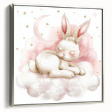 Sleeping Bunny - Kids Room Wall Art Canvas and Framed Options