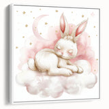 Sleeping Bunny - Kids Room Wall Art Canvas and Framed Options
