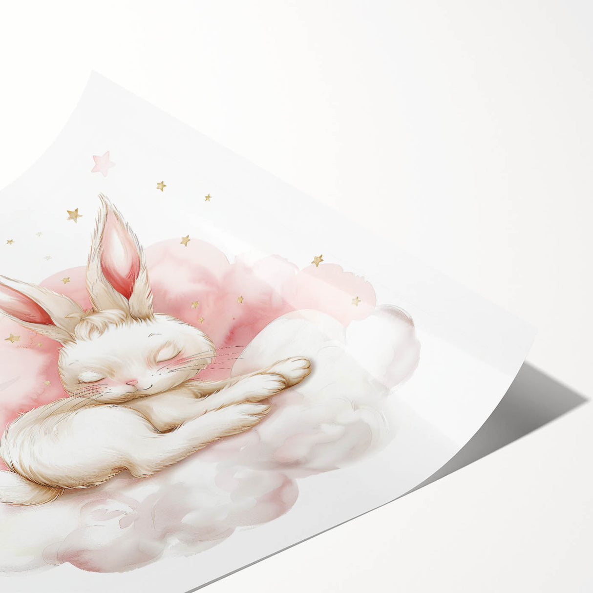 Sleeping Bunny - Kids Room Wall Art Canvas and Framed Options