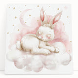 Sleeping Bunny - Kids Room Wall Art Canvas and Framed Options