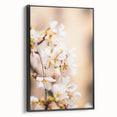 Black and white vintage poster art of a spring landscape on framed canvas, ideal for bedroom wall decor.