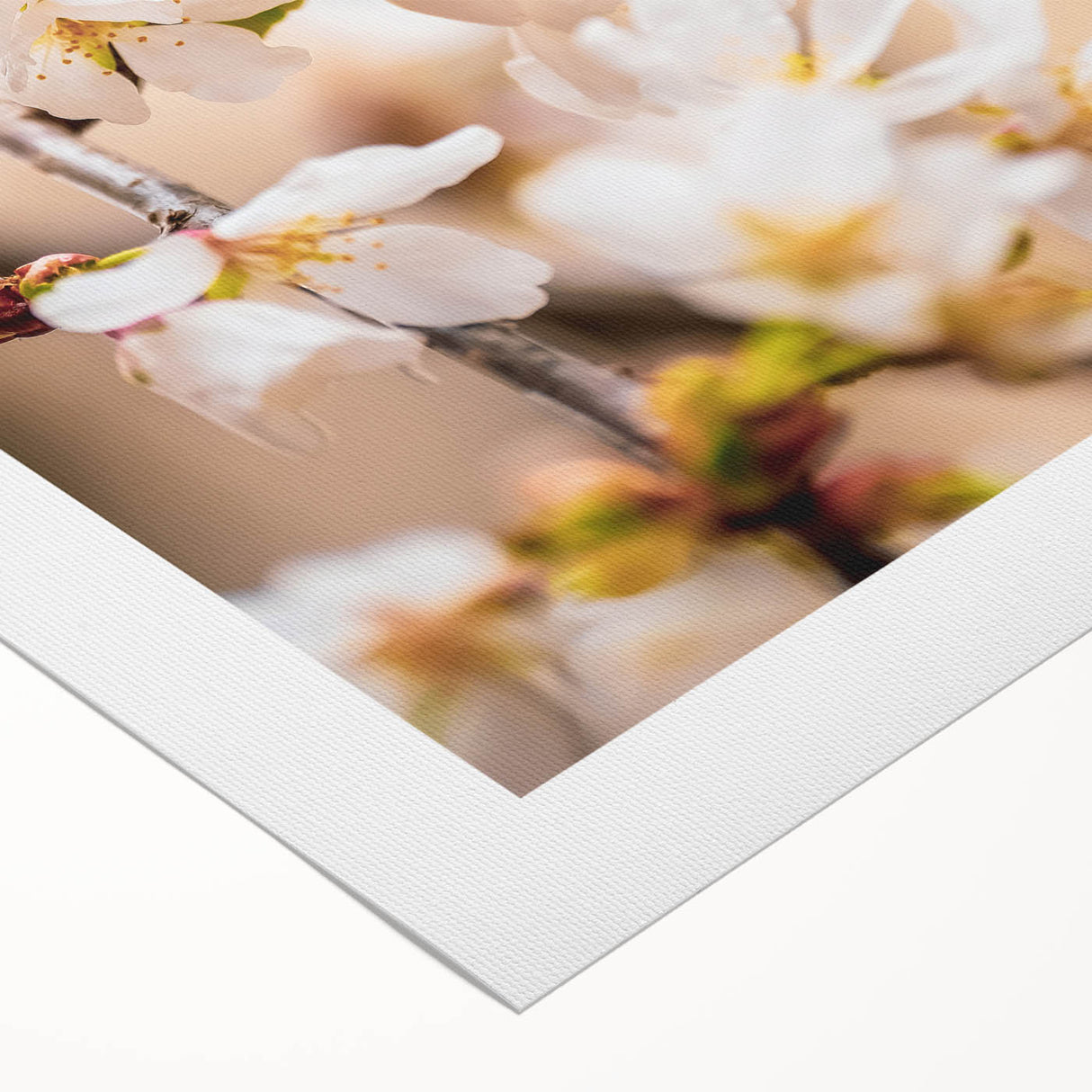 Art deco poster featuring a springtime garden scene on a rolled canvas, ideal for dining room wall art.