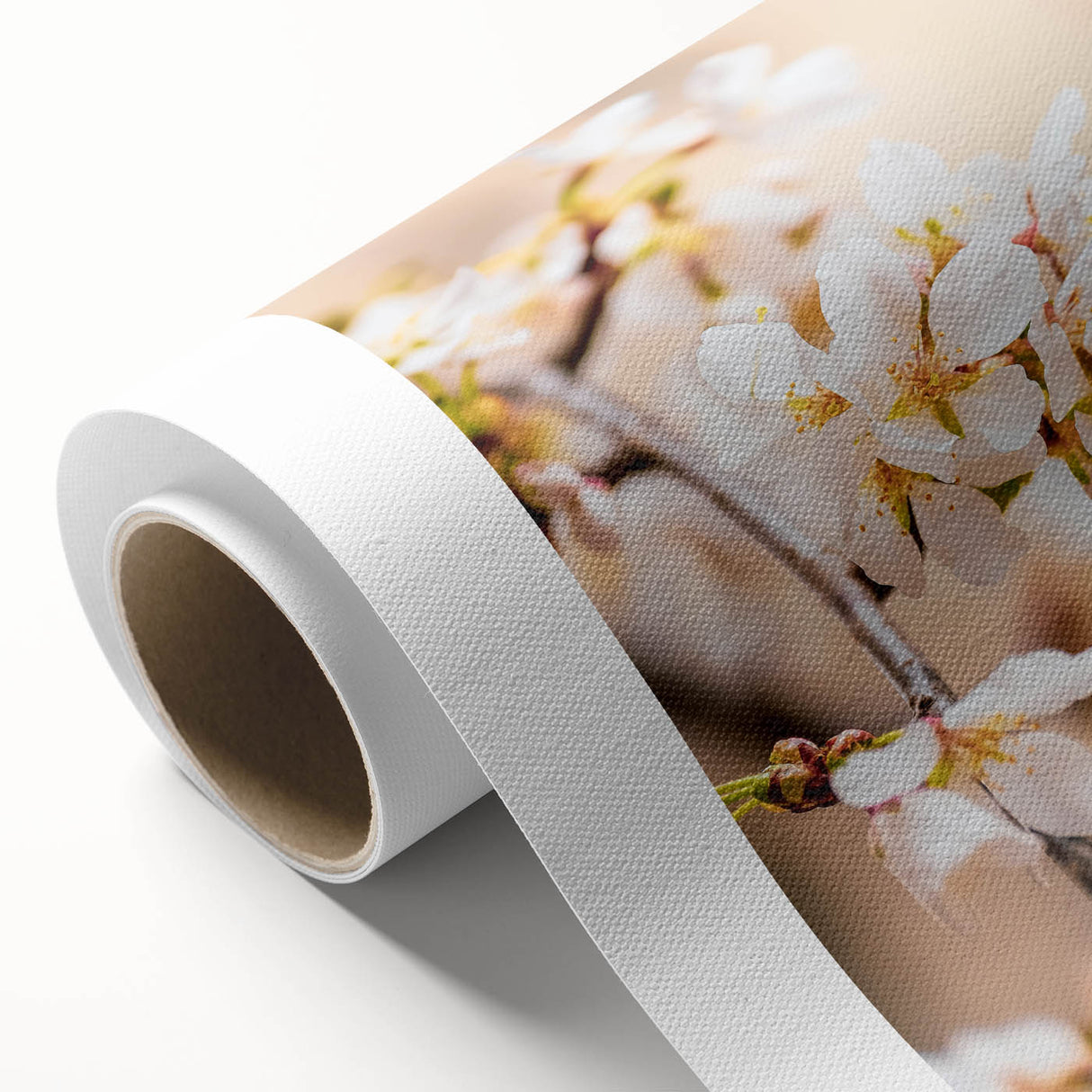 Art Deco poster of spring season with pastel colors on rolled canvas, ideal for nursery wall art.