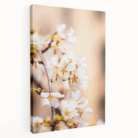 Spring-themed abstract art on stretched canvas, featuring green and yellow tones, ideal for kitchen wall art.
