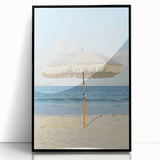 Large abstract wall art in vibrant orange and yellow tones on acrylic, framed in black.