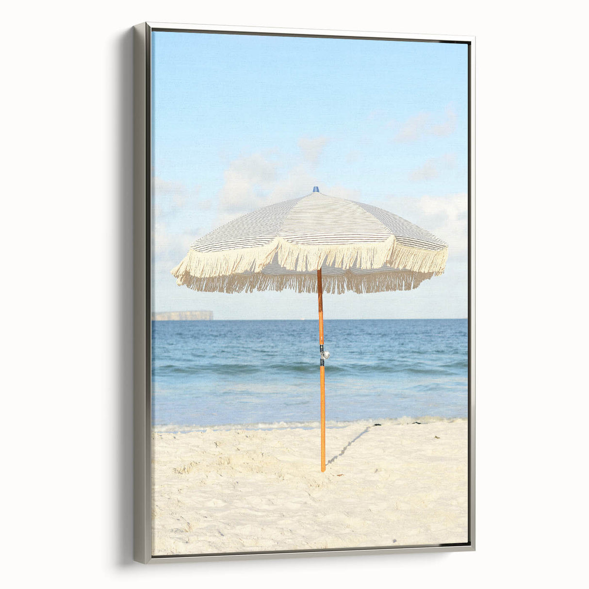 Landscape art painting featuring a colorful summer scene on framed canvas, suitable for brightening a living room.