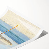 Extra large wall art featuring minimalist line art flowers in black on white, rolled canvas.