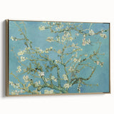 Vintage poster art of a landscape painting on framed canvas, featuring a muted gold and black palette.