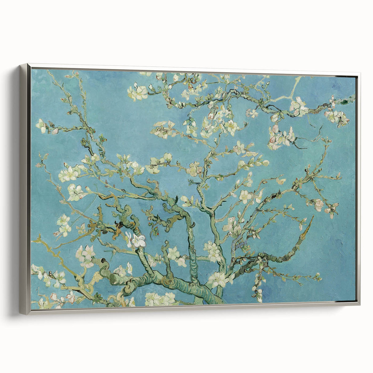 Landscape art painting of a colorful pastoral scene on a framed canvas, suitable for living room decor.