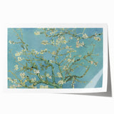 Vincent van Gogh-inspired floral painting on rolled canvas, featuring vibrant blue and yellow tones.