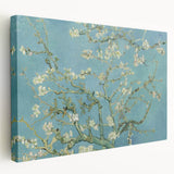 Vincent van Gogh inspired landscape on large stretched canvas with vibrant blue and yellow tones.