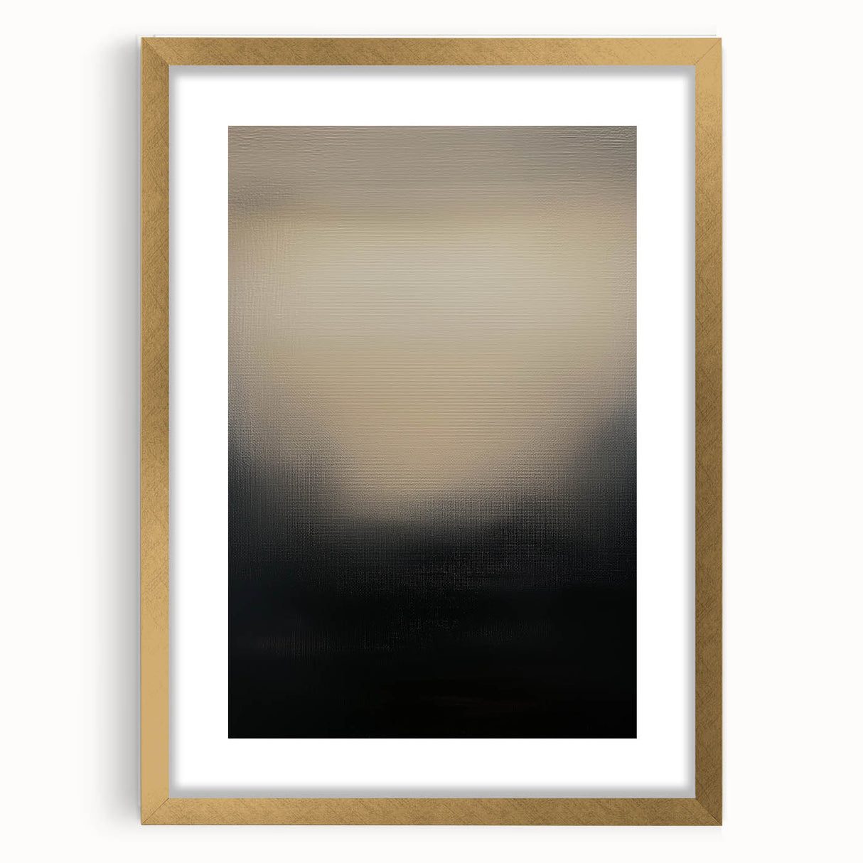 Abstract strokes frame with mat in gold, showcasing a modern art design. The elegant front view highlights the intricate detailing and vibrant colors, perfect for enhancing contemporary interiors.