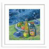 Modern Wall Art – Vibrant Still Life with Bottles and Fruit