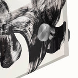 Abstract design featuring vibrant strokes of blue, orange, and green on acrylic glass, showcasing a modern artistic flair perfect for contemporary decor.