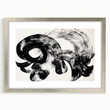 Abstract strokes frame in silver, showcasing a modern design with a mat finish, perfect for contemporary art displays. Ideal for enhancing interior decor in living spaces or galleries.