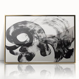 Framed acrylic artwork titled "Abstract Strokes" showcasing elegant gold hues and dynamic brushstrokes, perfect for modern home decor. Ideal for art enthusiasts seeking contemporary aesthetics.
