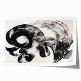 Abstract canvas print showcasing vibrant, flowing strokes in shades of blue, orange, and green, ideal for modern home decor. Rolled and securely packaged for easy transport and display.